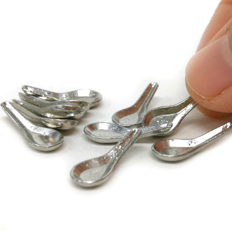 10Pcs Simulation 1:12 Fork Knife Soup Spoon Tableware Dollhouse Miniature Accessories Kitchen Food Furniture Toys