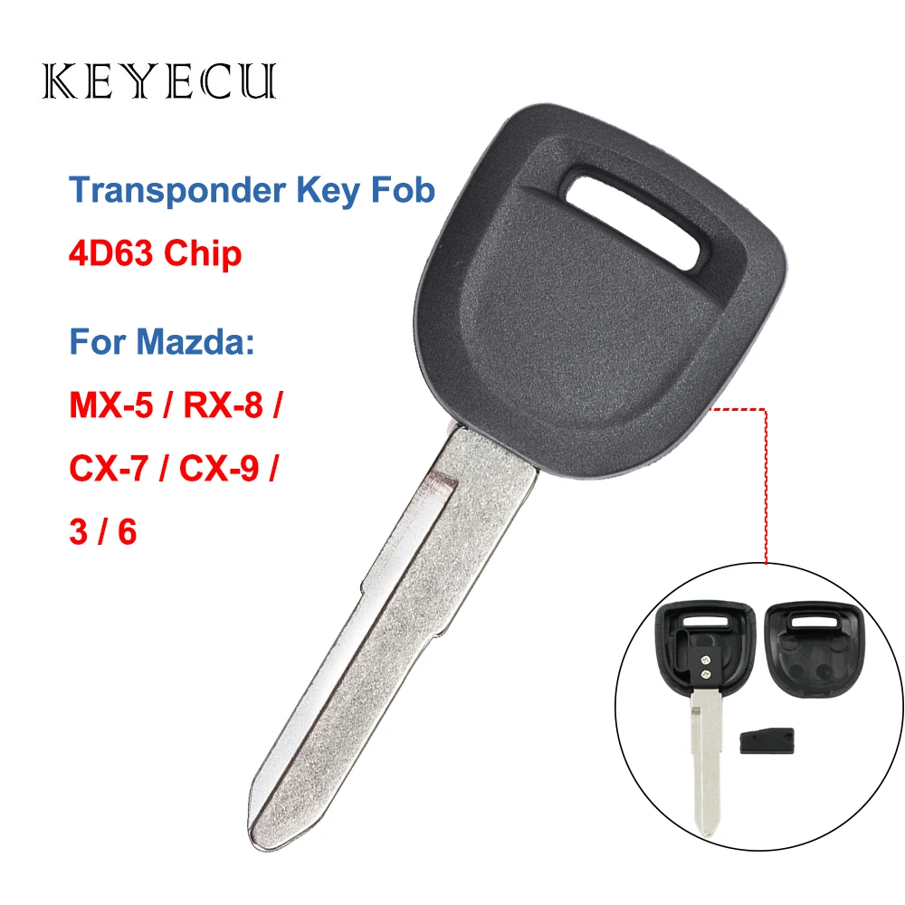 

Keyecu Transponde Ignition Chip Key Fob with 4D63 80Bit Chip for Mazda 2 3 5 6 CX7 CX9 MX5 CX-7 CX-9 MX-5 RX8