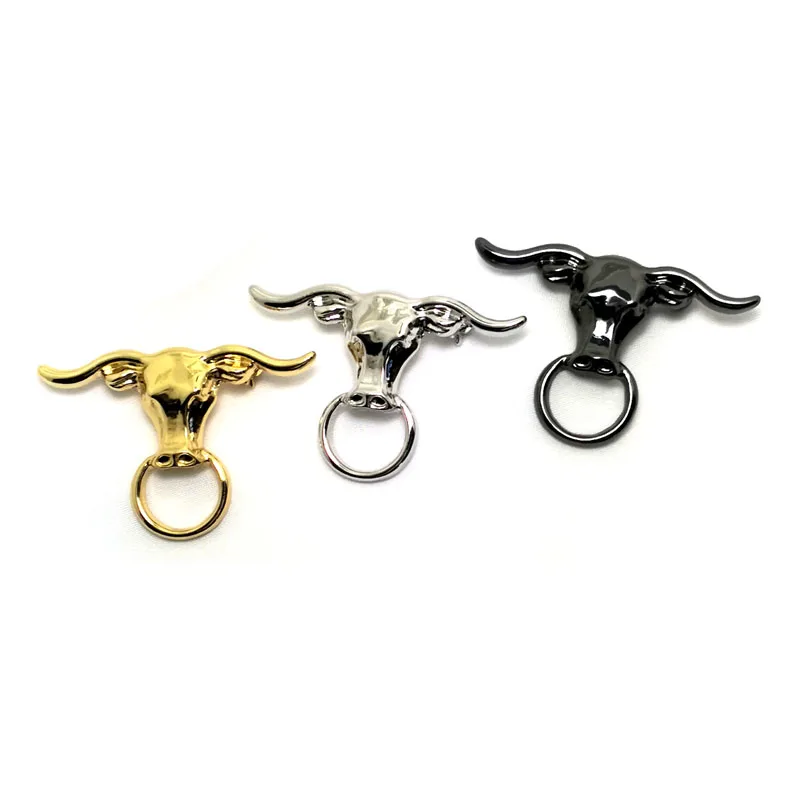 Metal Alloy Longhorn Steer Bull Head Charm Bar Pin Brooch Fashion Eyeglasses Holder Badge Unisex Ornament jewelry