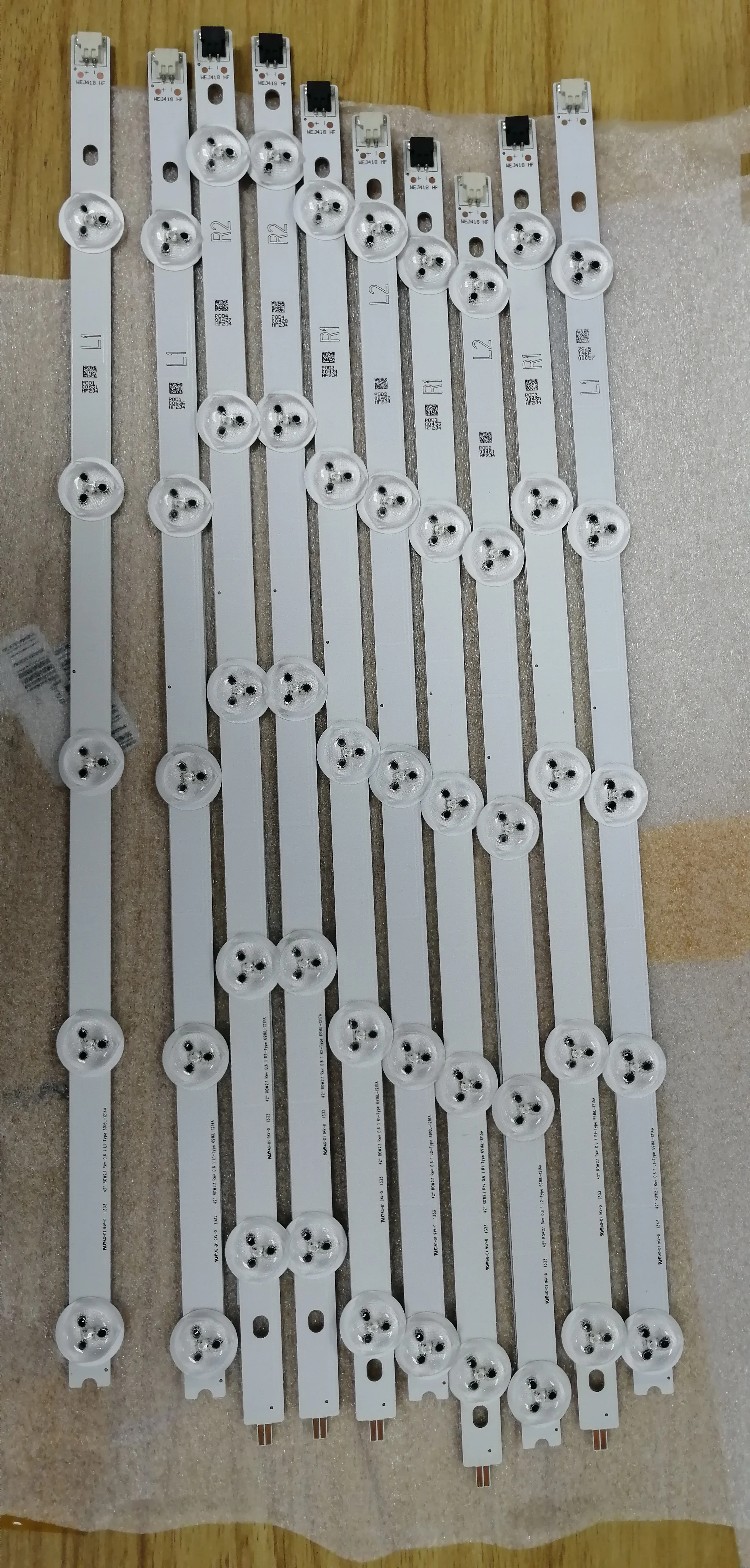 Circuitos de fita de led originais 6916l-1215a, circuitos de faixa de led 6916l-1216a 691385a para 42360c-360ca, com 10 peças