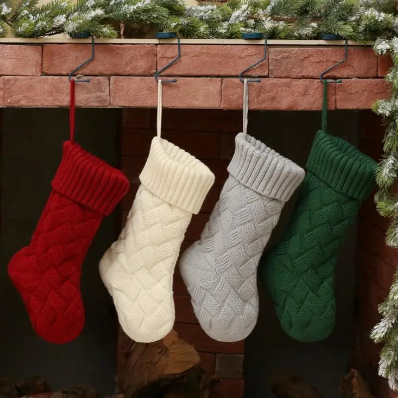 New Family Holiday Indoor Decoration Knit Christmas Stocking items Blank pet Christmas stockings LX8569