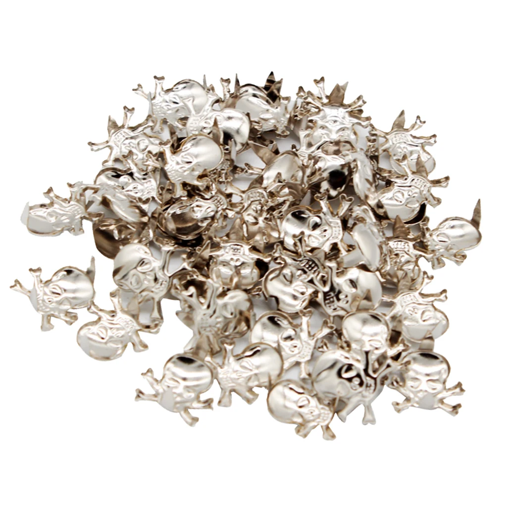 50Pcs Gothic Skeleton Skull Metal Studs Claw Rivets For Clothing Shoes Bags Decoration DIY Leather Craft