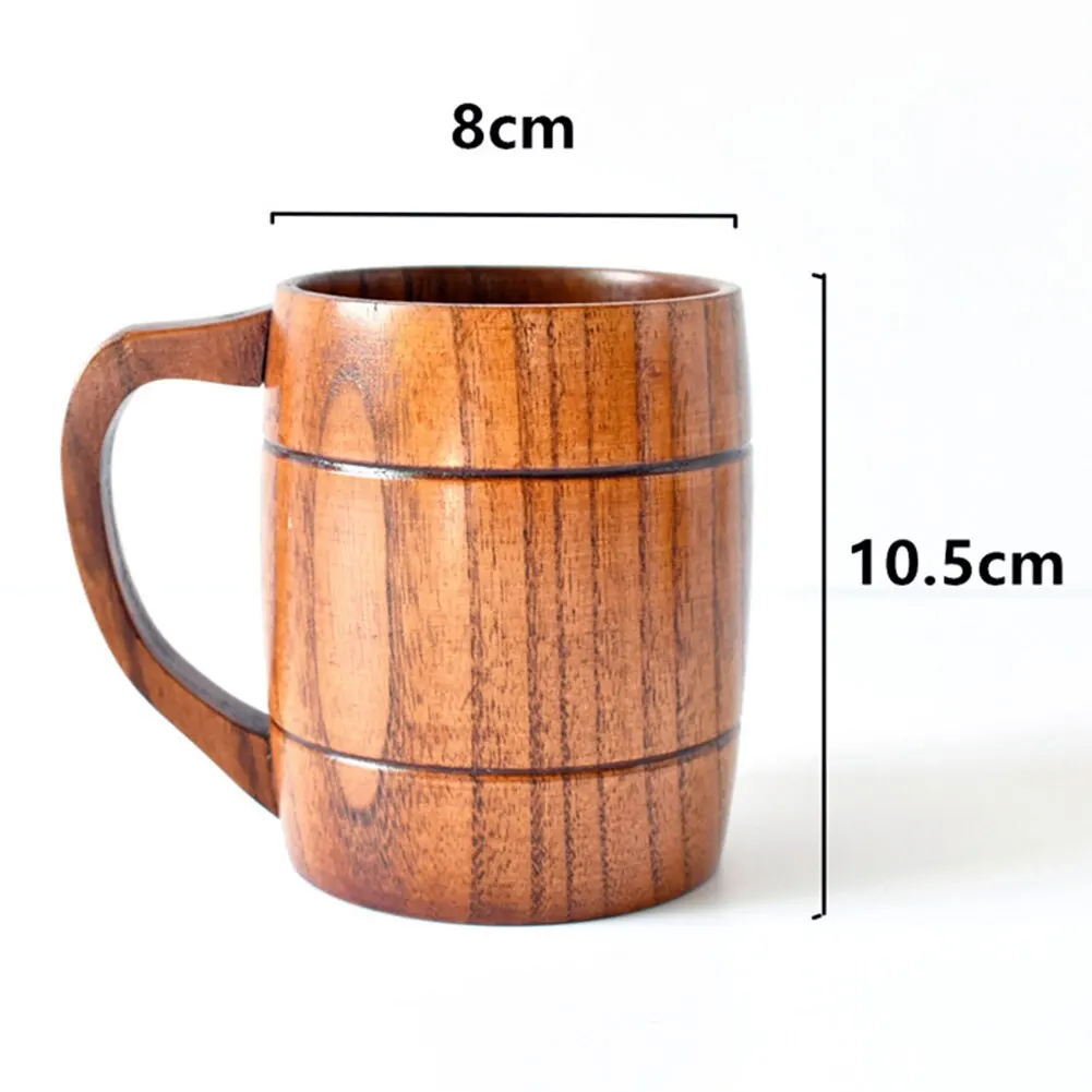 Drinking Cup Wooden Beer Mugs Coffee Cup Camping Mugs Craft Beer Glasses Wood Tankard Milk Tea Gift Natural Materials Cup