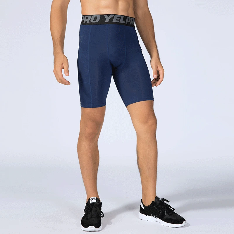 Short de musculation moulant à Compression pour hommes, vêtement de fitness de poche pour hommes, short de Sport à séchage rapide pour la course à