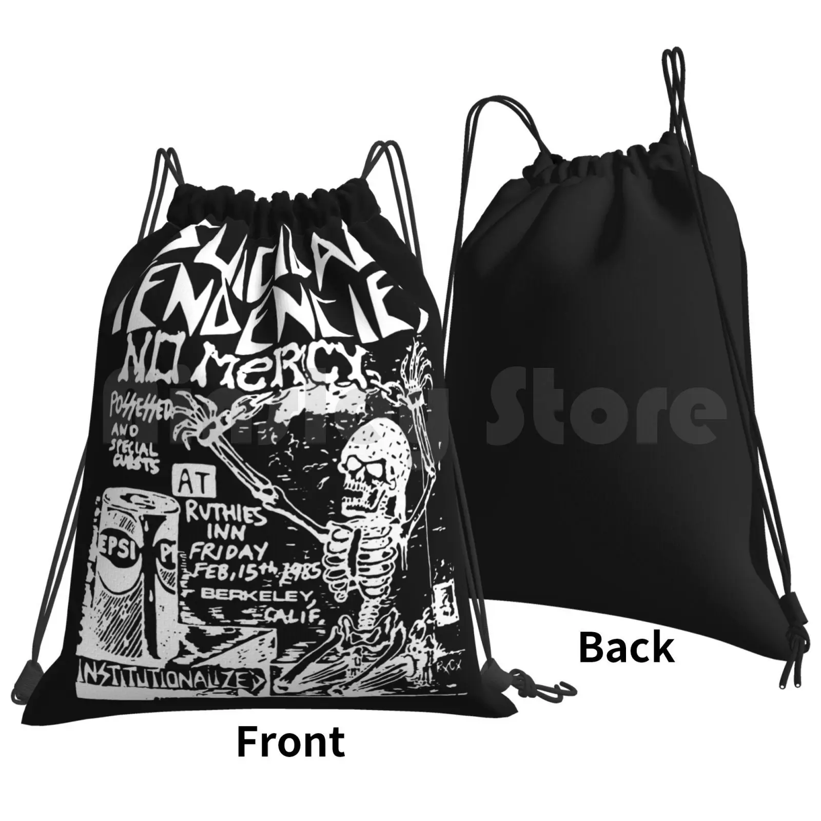 No Mercy Suicidal Band Tendencies Fight On Backpack Drawstring Bag Riding Climbing Gym Bag Suicidal Tendencies Suicidal