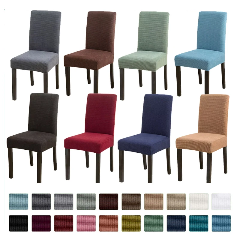 

Super Stretch Chair Covers Spandex Elastic Jacquard Dining Chair Cover Dining Room Kitchen Hotel Wedding Banquet Chair Slipcover