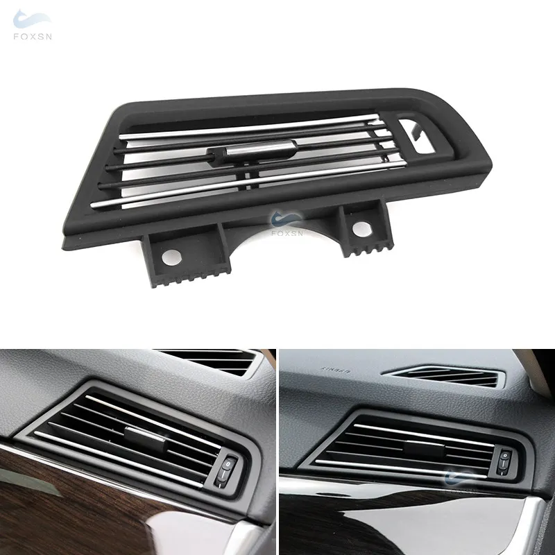 LHD Front Row Wind Right Side Air Conditioning Vent Outlet Panel Chrome Plate Panel Frame Trim For BMW 5 Series F10 F18 Black