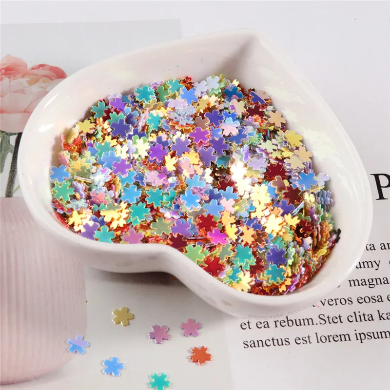 10g Pink Sakura Glitter Sequins Confetti DIY Craft Stuff 5mm Sweet Blue Cherry Blossom UV Resin Decor Jewelry Filling Paillettes