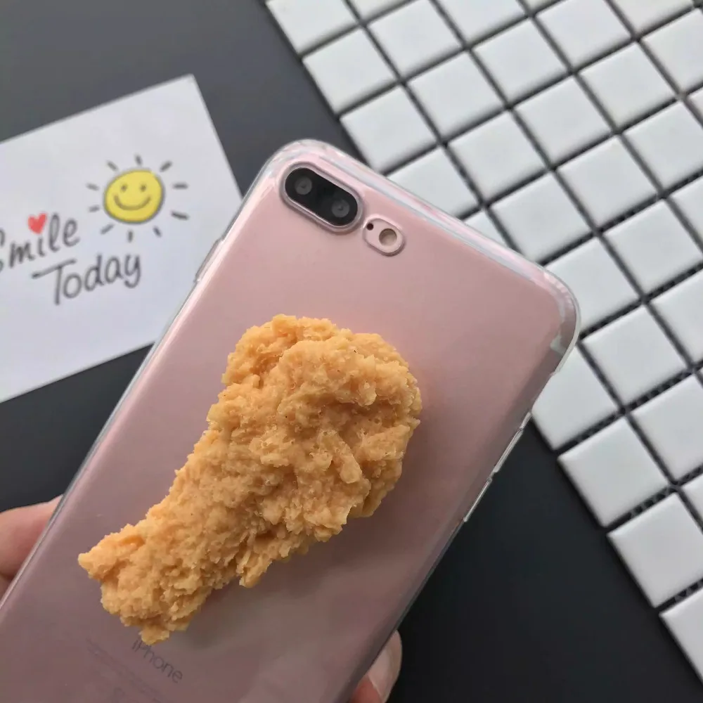 3D Simulation Funny Delicious Food Chicken Phone Cases Cover For iPhone 12 Mini 11Promax 7 8 Clear back case for iphone 13 XR XS