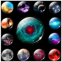 Round Glass Cabochon Refrigerator Magnetic Stickers 3D Friend Magnets Eye of God Nebula Cosmic Exploration Gift Home Decor 30 mm