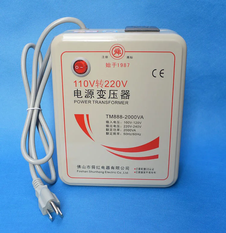 Changeur de tension AC100-120V à AC220v-240V 50-60HZ abaisseur 2000W, transformateur de puissance monophasé toroïdal, convertisseur de tension
