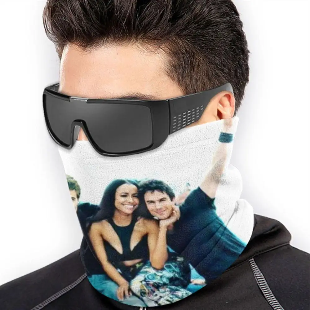 Cast 3D Bandana Face Neck Warmer Soft Fleece Mask Sport Scarf Tvd Vampires Damon Salvatore Stefan Elena Caroline Bonnie Friends