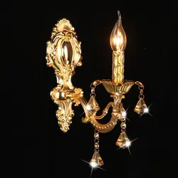 European style E14 candle crystal zinc alloy wall lamp mirror front bedside bedroom aisle decoration lights