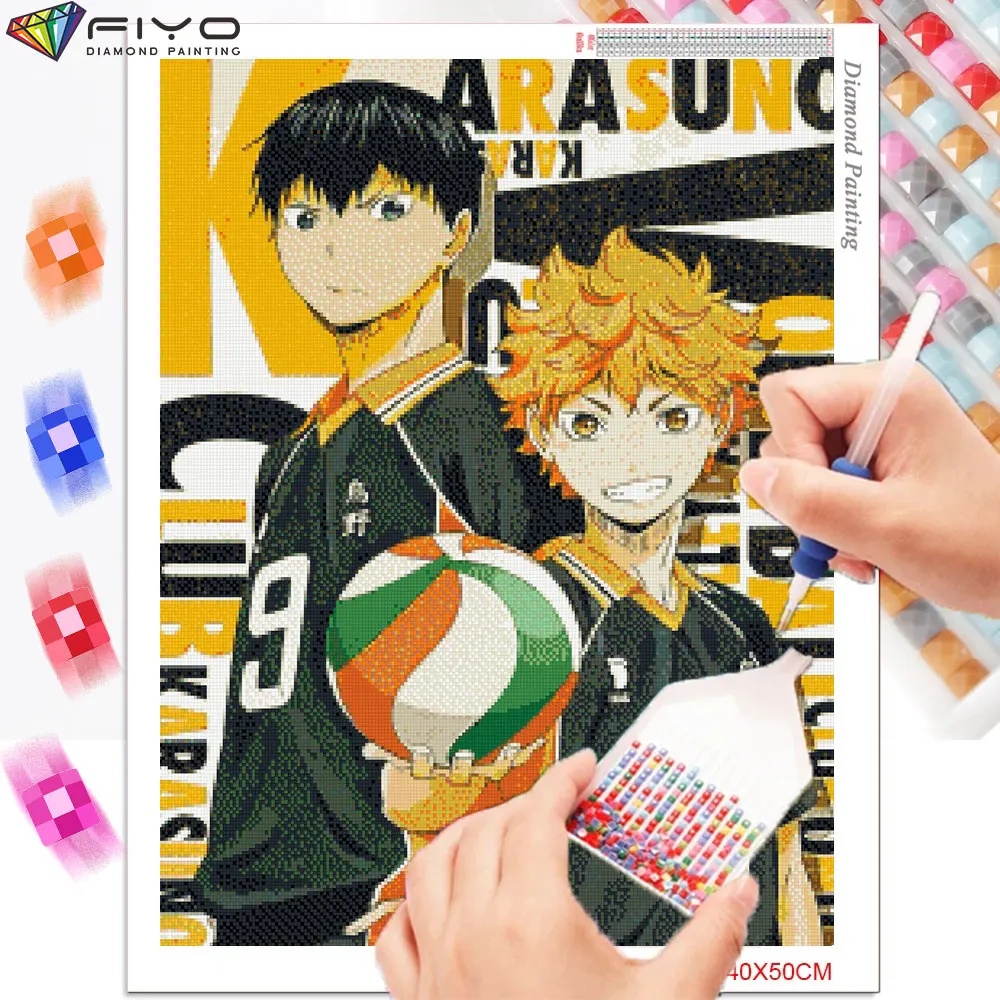 5D DIY diament malarstwo Anime Haikyuu mozaika robótki pełny haft diamentowy ścieg dekoracja ściany peinture diamant