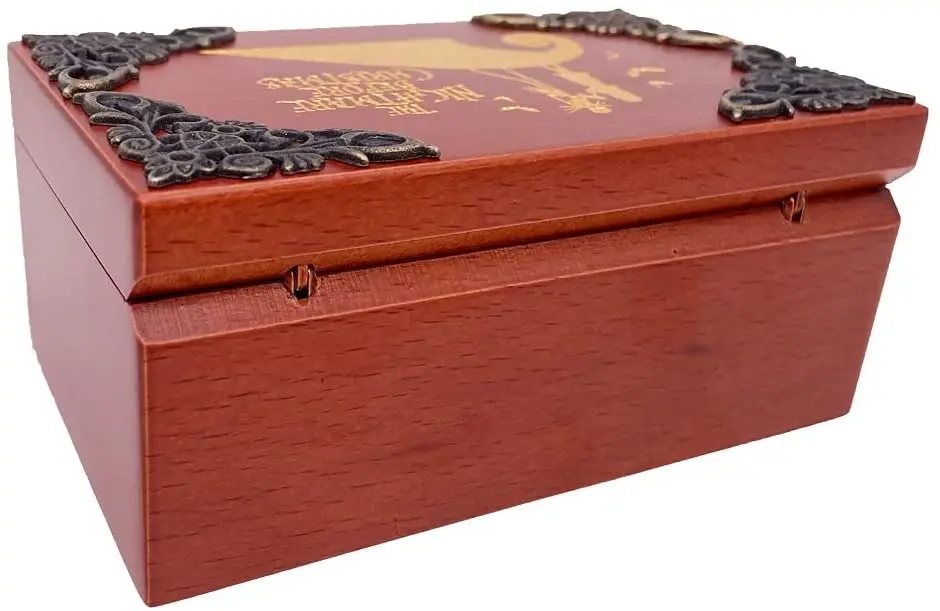 Youtang Jewelry Music Box with Mirror Carved Wood Musical Box Wind up Gift Box Anastasia Howl Nightmare
