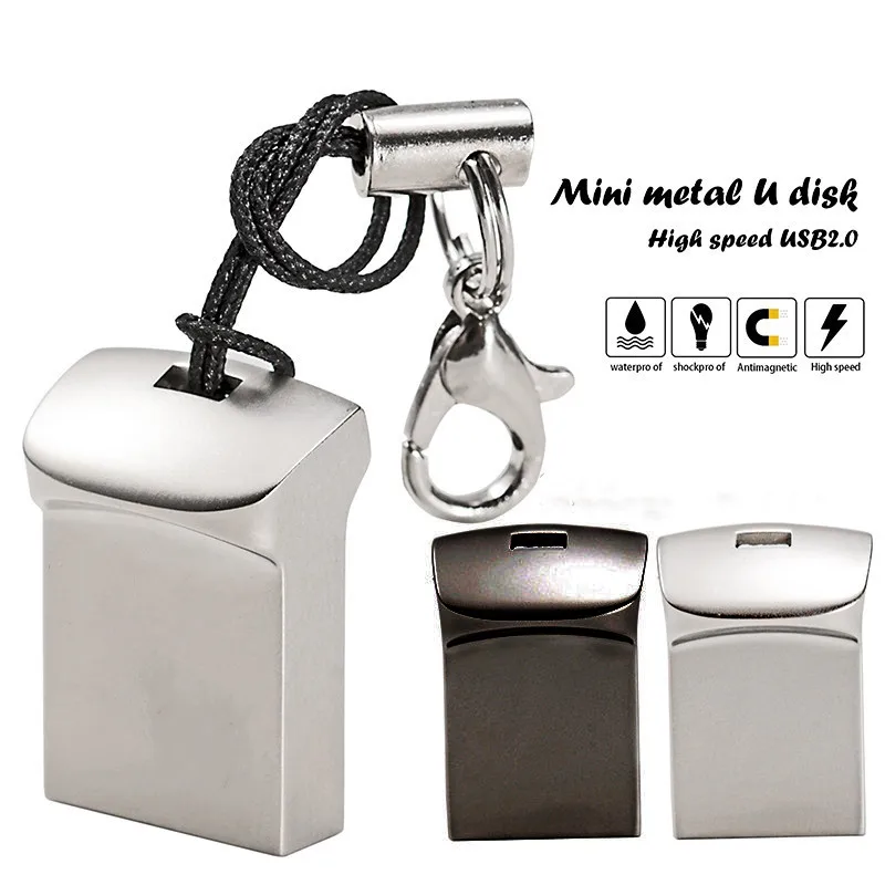 Mini Metall USB 2,0 Flash Drive 4GB 8GB 16GB 32GB 64GB Pen Drives Geschenke Speicher stick