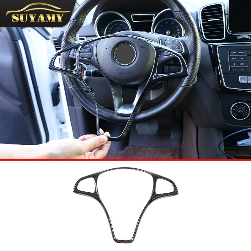 Car Steering Wheel Frame Decoration Sticker For Mercedes Benz C/E/GLC/CLA/GLA Class W205 W213 X253 C117 X156 Auto Accessories