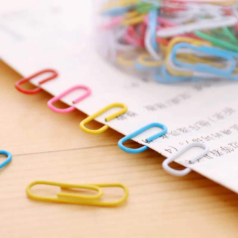 50Pc Kleurrijke Paperclips Metalen Markering Bookmark Label Teken Papier Briefpapier Clips Voor Ticket Holder Pins School Kantoorbenodigdheden