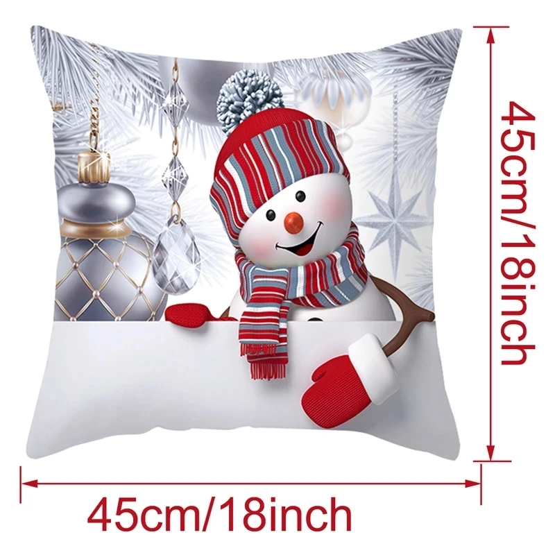 Housse de coussin de noël 45cm, décorations pour la maison, cadeaux de nouvel an