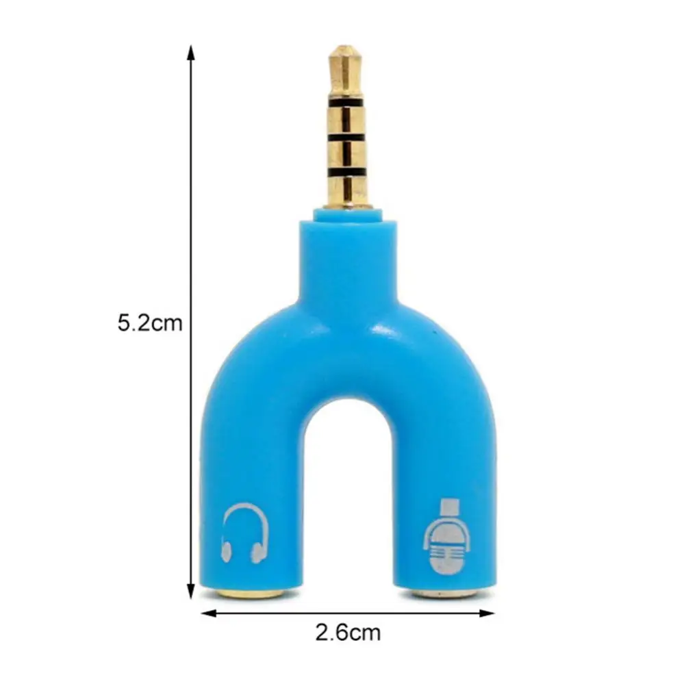 3.5 مللي متر الفاصل قابس ستيريو على شكل حرف U ستيريو الصوت هيئة التصنيع العسكري و سماعة مقسم سماعة الأذن محولات ل هاتف لوحي المحمول الكمبيوتر المحمول