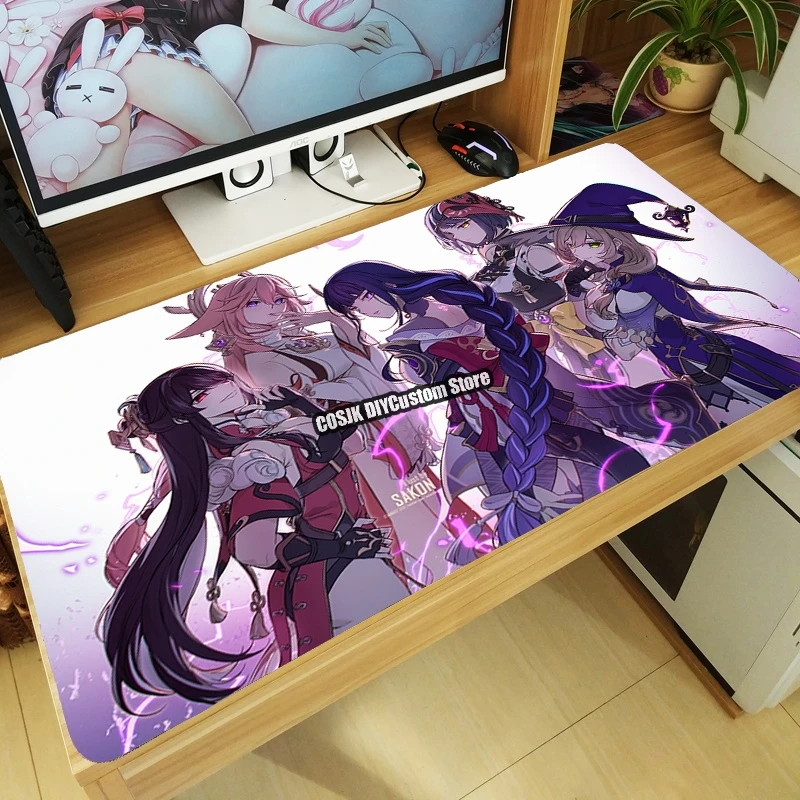 Game Genshin Impact Lisa Large Mouse Pad Mouse Mat Mice Mat PC HD Laptop Decor Tabletop Keyboard Desk Mat Playmat Drop shipping