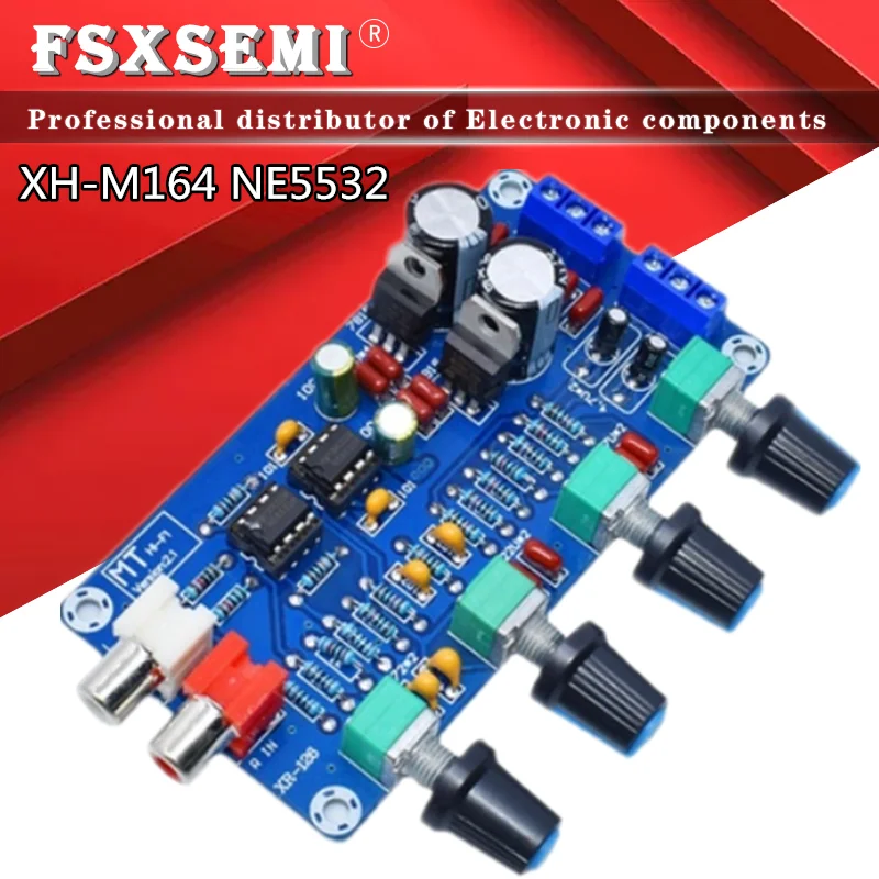 

XH-M164 NE5532 Stereo Pre-amp Preamplifier Tone Board Audio 4 Channels Amplifier Module 4CH CH Control Circuit Telephone Preamp