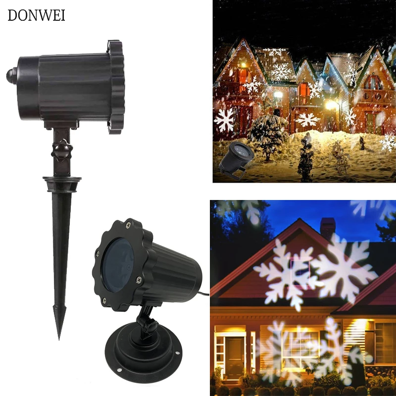 

Mini Snowfall Projector Waterproof IP65 Outdoor Garden Laser Projector Lamp Christmas Snowflake Laser Light For Xmas Party