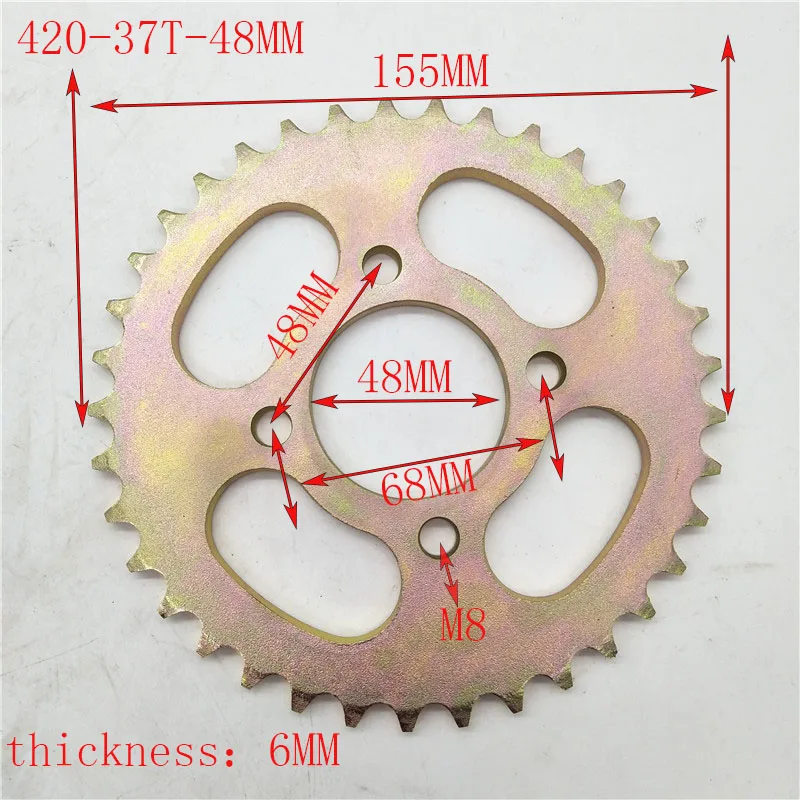 420 428 37T 48T Tooth 48mm Rear Chain Sprocket fit ATV Quad Pit Dirt Bike Buggy Go Kart Motorcycle