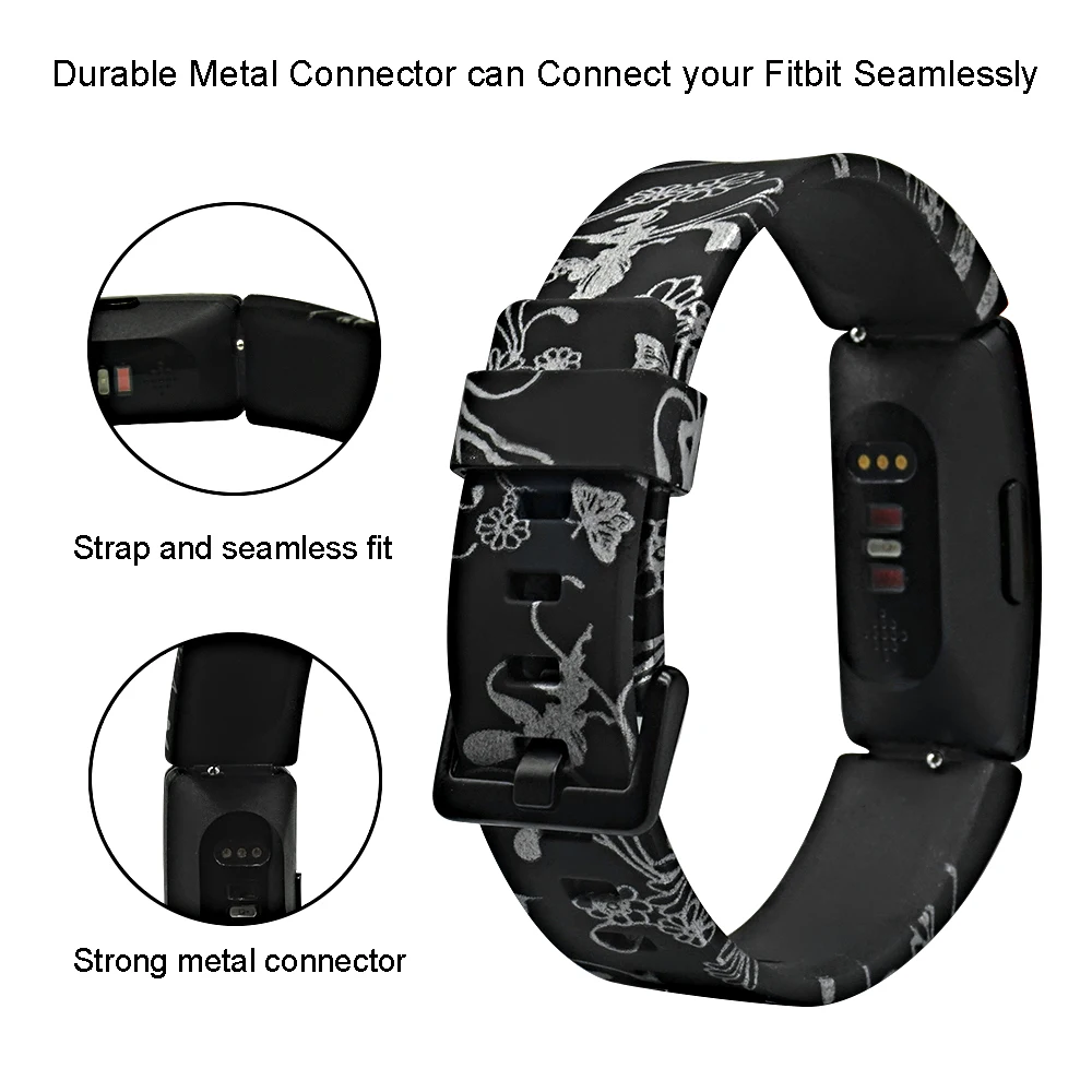 Fascia Da Polso in silicone Per Fitbit Inspire HR/Inspire Astuto Della Vigilanza Stampato Patterned Sostituzione del Cinturino Della Cinghia Per Fitbit Inspire