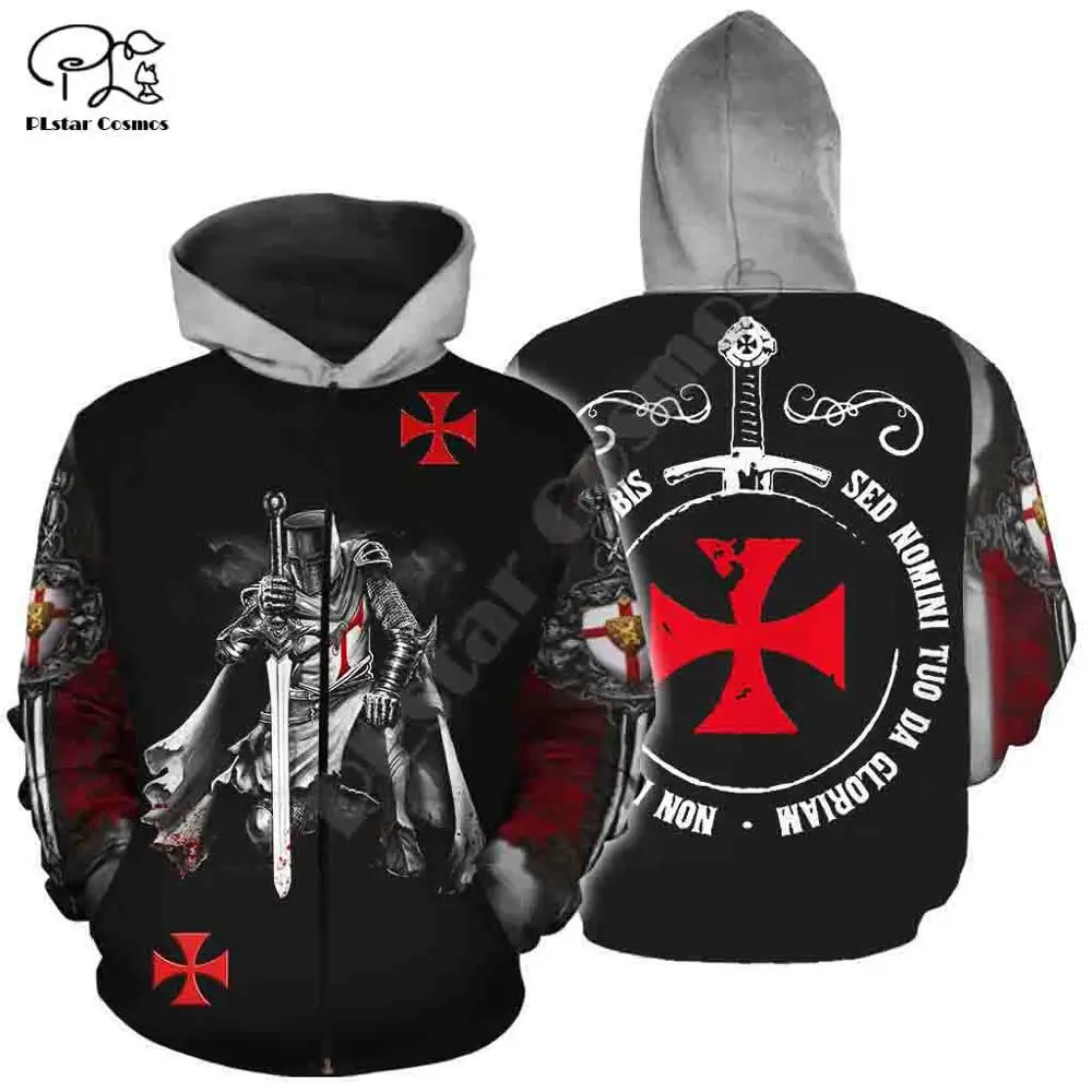 PLstar Cosmos 3d Print Cross Knights Templar Armor Unisex Men/Women Harajuku Streetwear Funny Hoodies/Sweatshirt/Jacket-a2