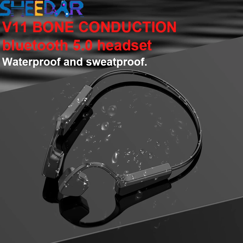 

Earphone Headset V11 Bone Conduction Bluetooth Wireless Sports Music Noise Reduction Calls and answer Rechargeable for Running