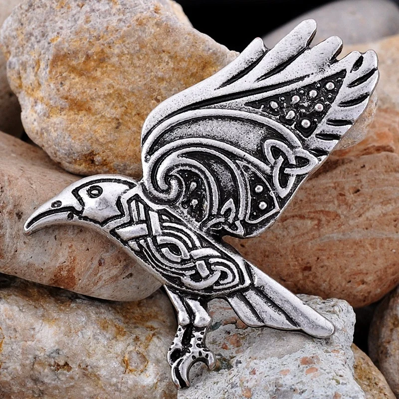 New Retro Viking Rune Crow Pendant Necklace Men's Pendant Animal Accessories Party Jewelry Gift