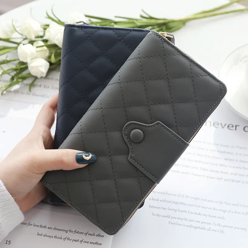 Women Long Wallet PU Leather Female Plaid Purses Card Holder Wallet Fashion Woman Zipper Wallet Lady Clutch Coin Purse Money Bag