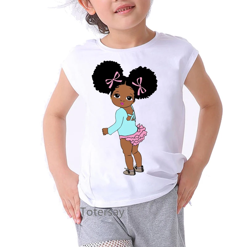 kawaii girls melanin girls t shirt Africa girls clothes toddler baby t-shirt summer short sleeve white tshirt Camisole tops