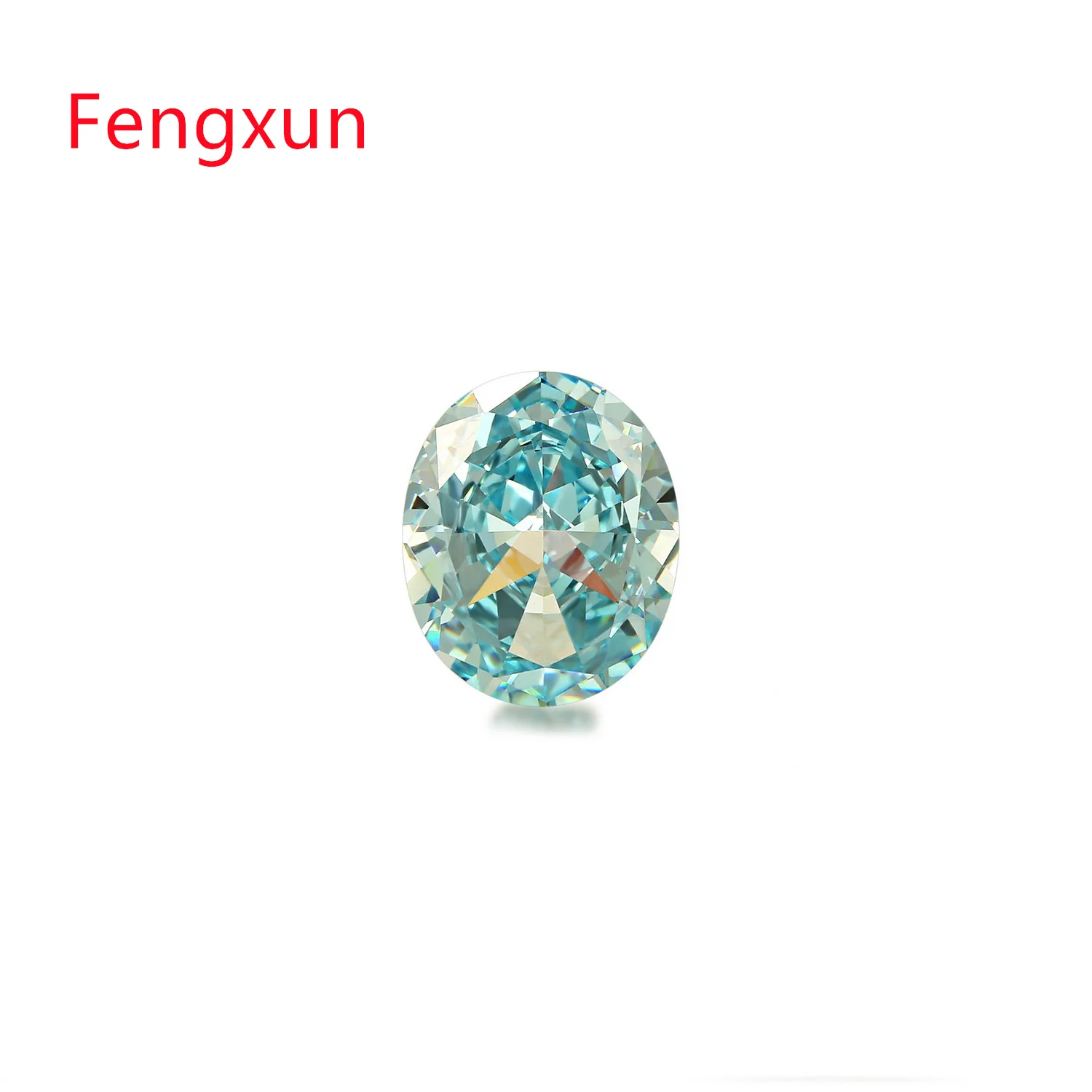 Top Ice Crushed Cut Quality Oval Blue colour CZ Stone Synthetic Gems Cubic Zirconia Beads For Jewelry Making