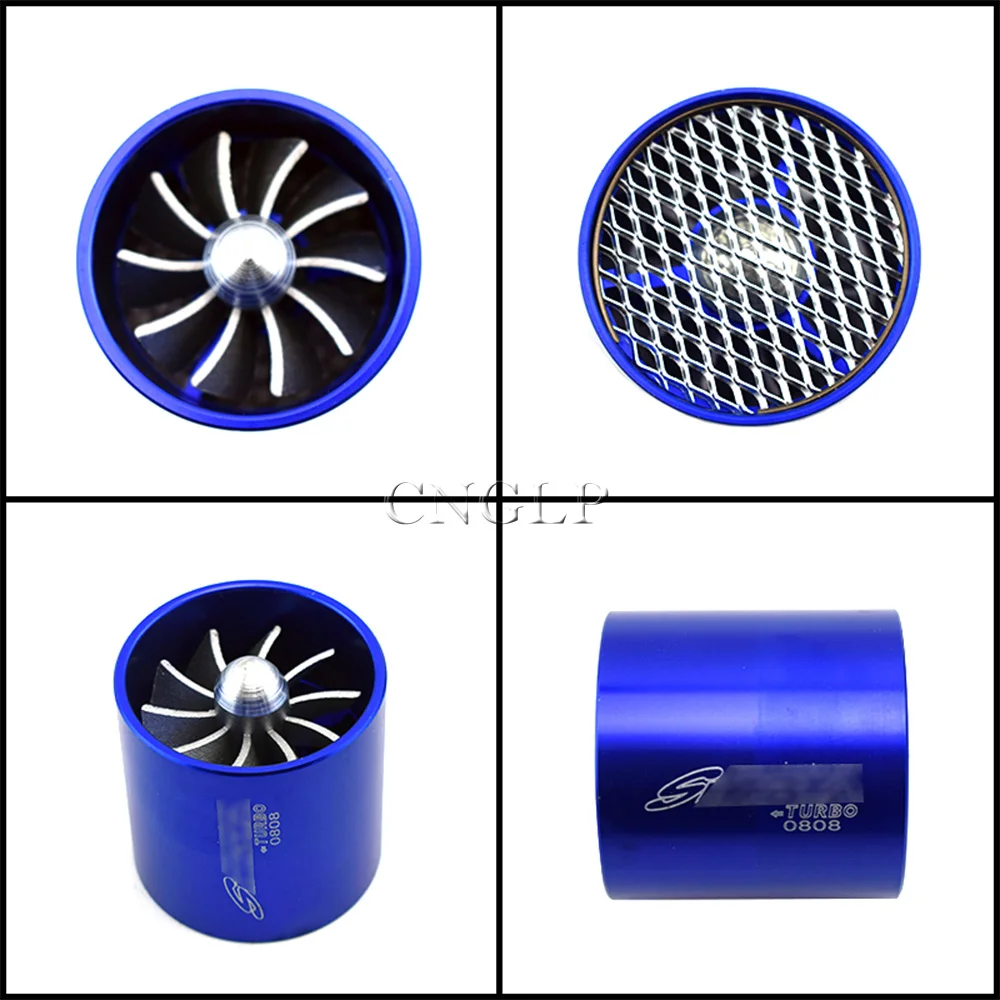 Universal 55mm Car Air Intake Turbonator Single Fan Turbine Super Charger Gas Fuel Saver Turbo