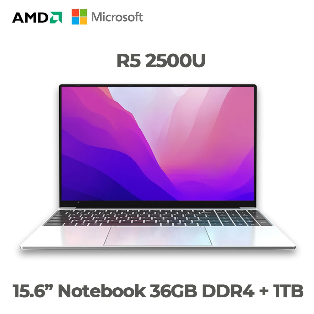 2022 Ultra Slim 15,6 Zoll Laptop AMD Ryzen R5 2500U 36GB RAM 2TB SSD FHD Windows 10 Ultraleicht notebook Computer Gaming Laptop