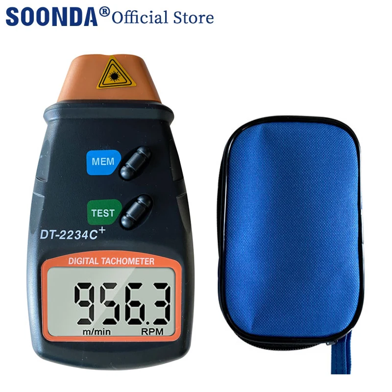 Laser Tachometer Non Contact Laser Photo Tachometer Digital RPM Tach Digital Speedometer Speed Gauge Tester Meter Engine