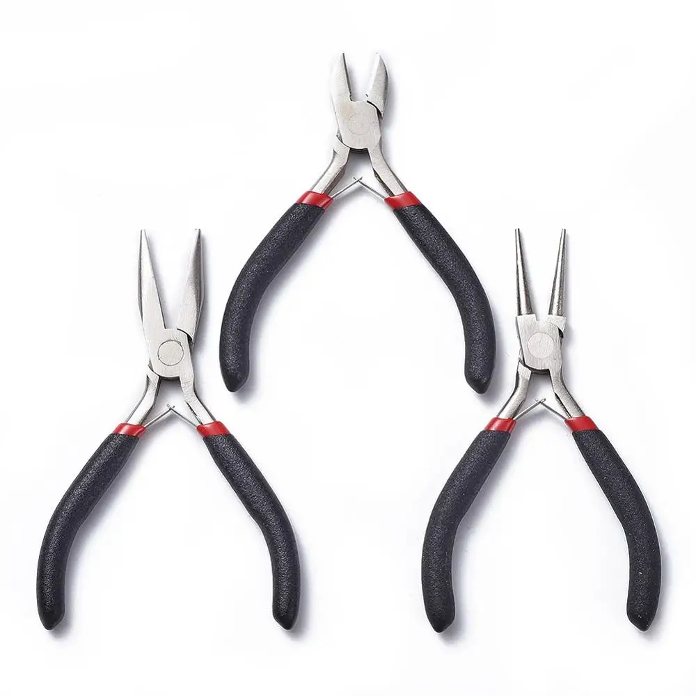 1pc/1set Jewelry Pliers DIY Tools for Jewelry Making Nose Plier Side Wire Cutter Polishing Carbon-Hardened Steel Black 10~15cm