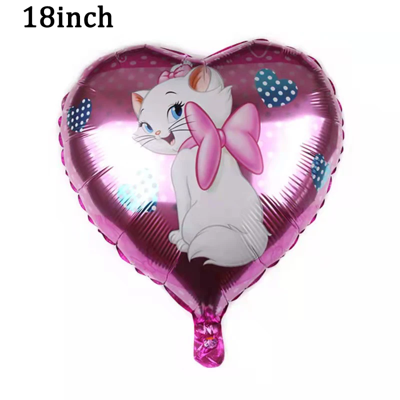 6pcs The Aristocats Pink Wedding Birthday Party Disney Marie Cat Foil Balloon Baby Shower Anniversary Event Party Decor Supplies