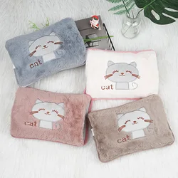 EU Plug Hand Warmer Heat Pack Cute Rechargeable Electric Hot Water Bag Safety Rabbit Fur Reusable Hot Water Bottle 220V