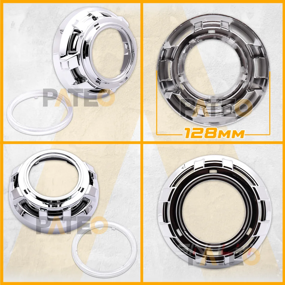 2.5 inch 3 inch Headlight Lens Shrouds Bezel Decorative Covers For LED HID Projector Lens WST/Hella 3R G5/Q5 Headlights