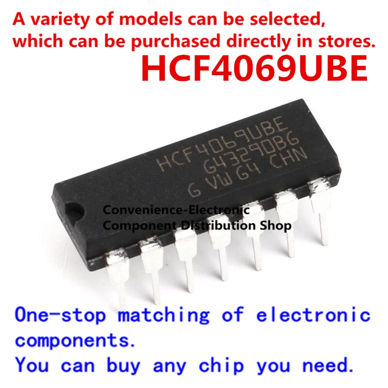 5PCS/PACK HCF4069UBE CMOS six-not gate directly inserted into  15V DIP14 logic chip