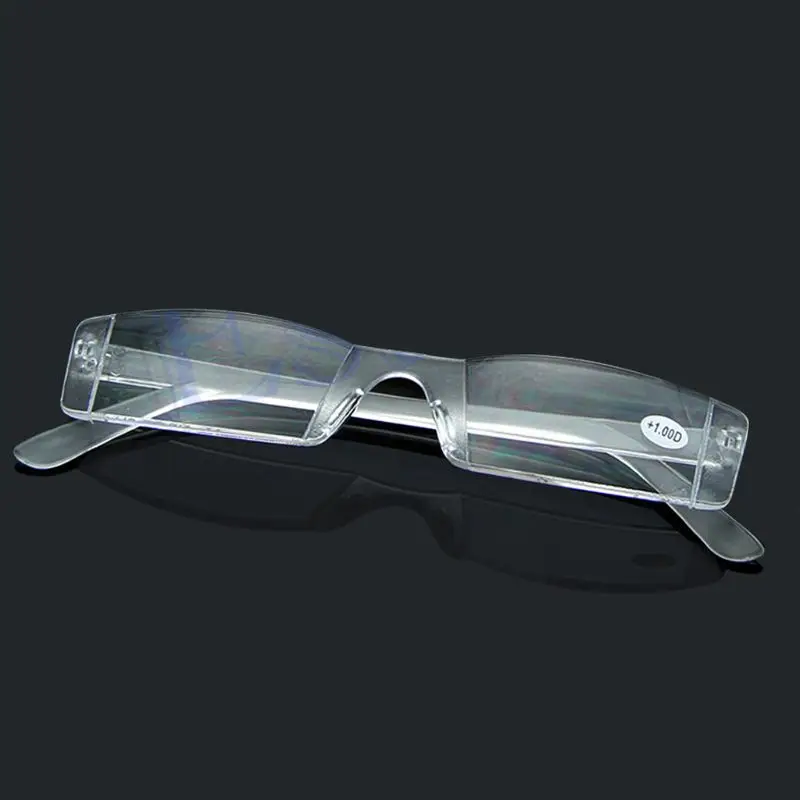 Eyeglasses Clear Rimless Reading Glasses Case Bag Presbyopia +1 +1.5 +2 +2.5 +3 +3.5 +4 Diopter