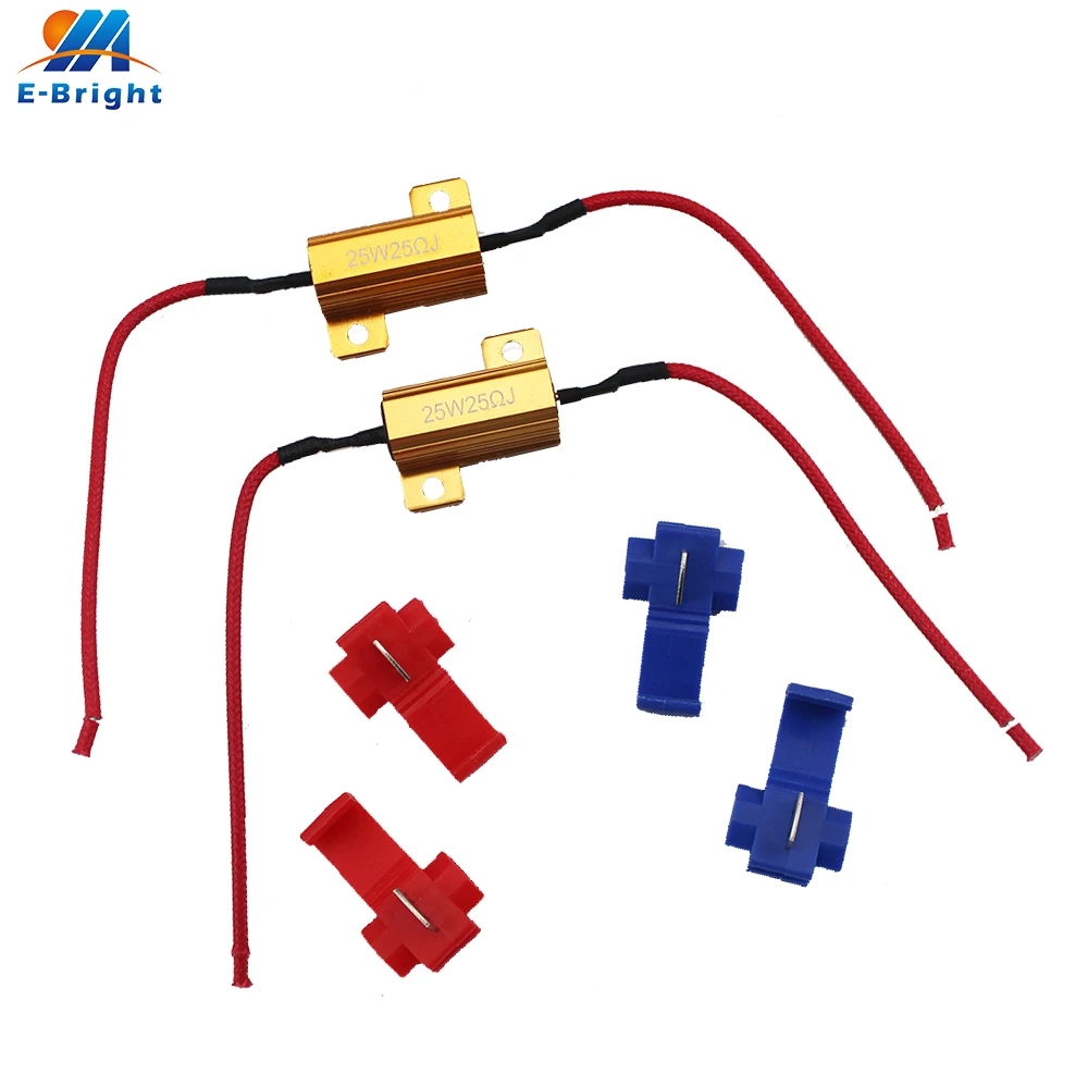 

2pcs 25W Load Resistor Reverse Brake Turn Signal Light Fix Error Cancel Decoder Fast Flash Blinker Weerstand Canbus No error