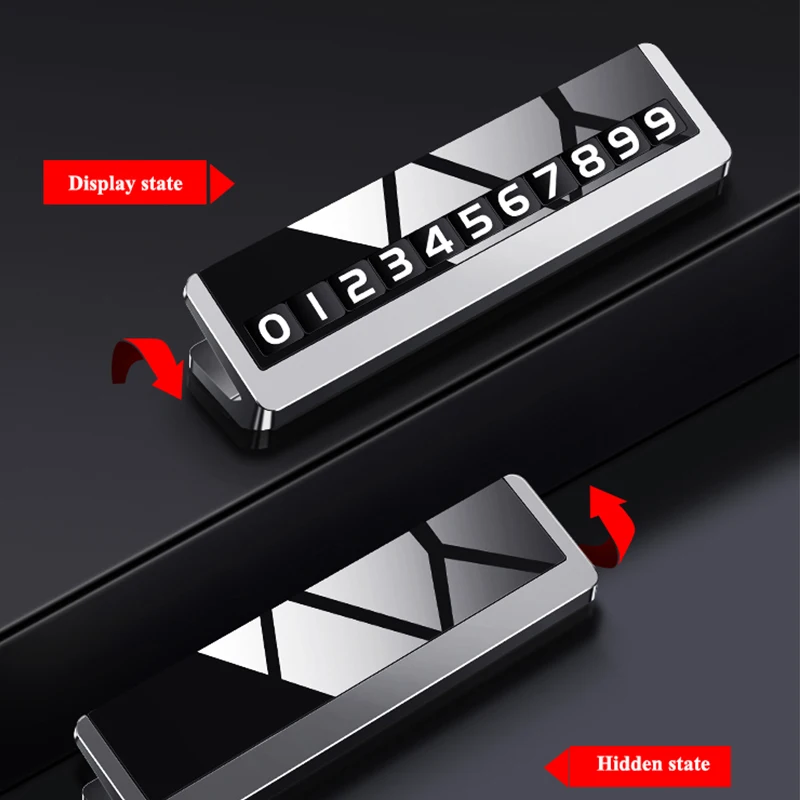 2020 nova ml62 metal temporário cartão de número de telefone cartão de estacionamento no carro noctilucent temporário parar número sinal capaz escondido