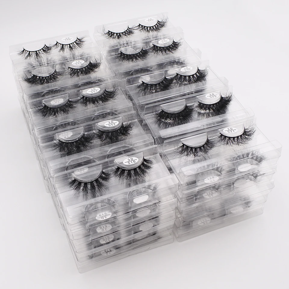 Mink Lashes 18mm Fluffy 3D 5-50 Pairs Fluffy Lashes With Tray No box100% Mink Hair Eyelashes Natural Lashes Bulk