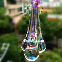 20pcs 20x80mm Crystal Glass Clear AB Chandelier Parts Raindrop Glass Chandelier Prism Hanging Pendants Home Decoration+Free ring