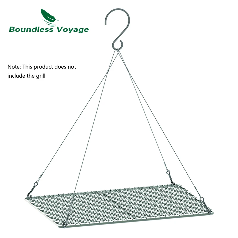 Boundless Voyage Hanging Chain 304 Stainless Steel Chain Hanging Wire with Hook for Camping Grill Pot