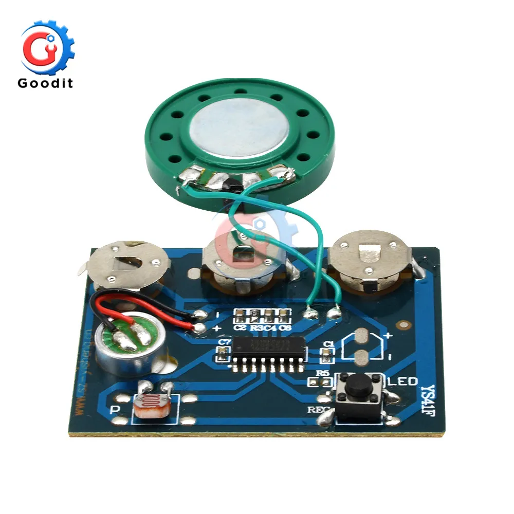 30S Recordable Sound Module Photosensitive Sound Voice Audio Music Recorder Board Chip Programmable Music Module Greeting Card